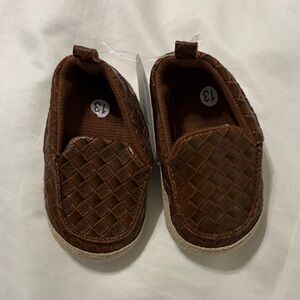 NWT Brown Woven Slip-On Kids Shoes
